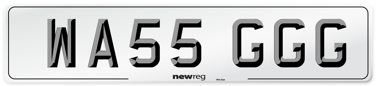 WA55 GGG Number Plate from New Reg